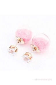 Cilver Fashion Trendy Celebrity Inspired Double Faced Alloy Stud Earring